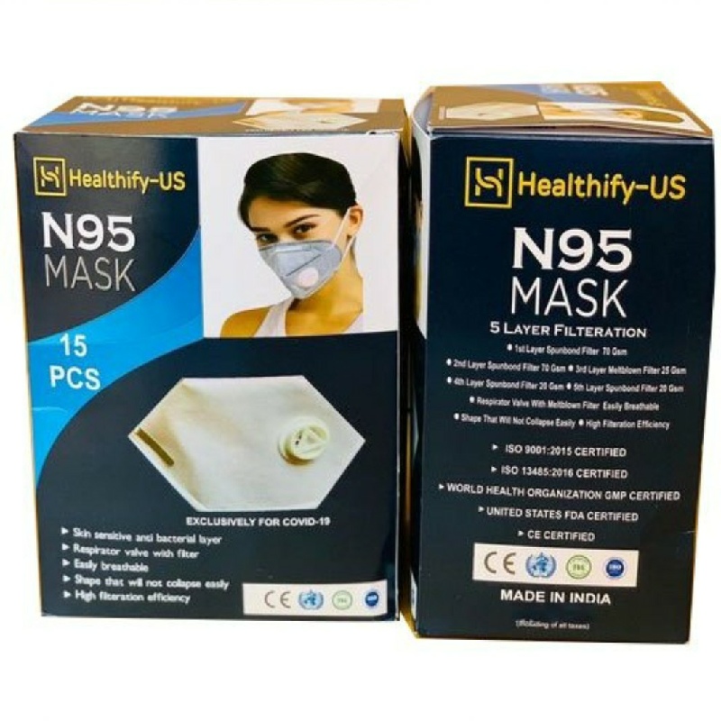 Healthify Us Disposable N95 Face Mask Pack Of 1