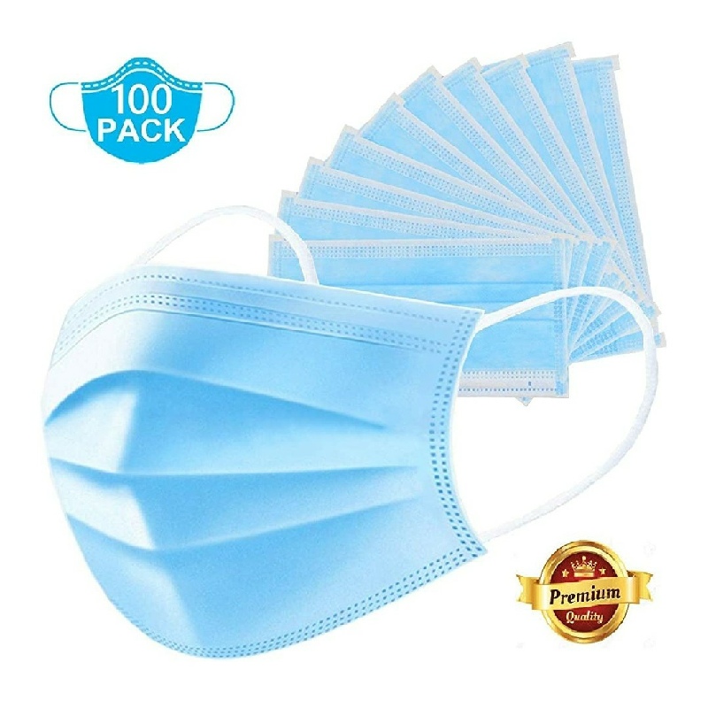 3-Ply Meltblown Disposable Surgical face Mask without Nosepin,Pack of 100