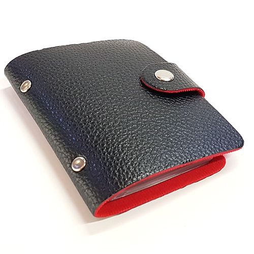 BLACK & RED LEATHER CARD HOLDER