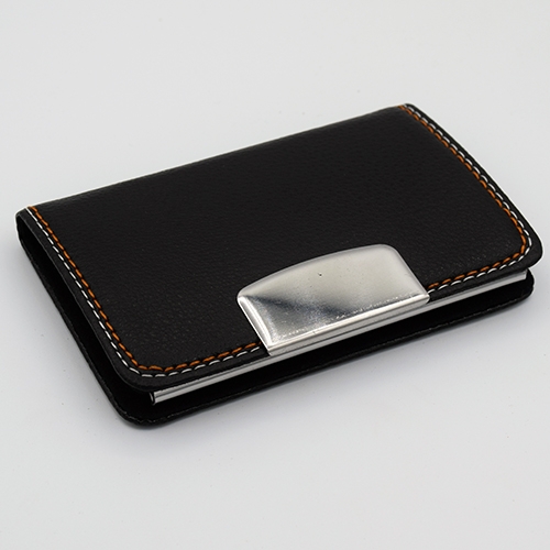BLACK LEATHER CARD HOLDER