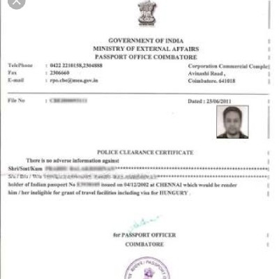 Police Verification - PCC