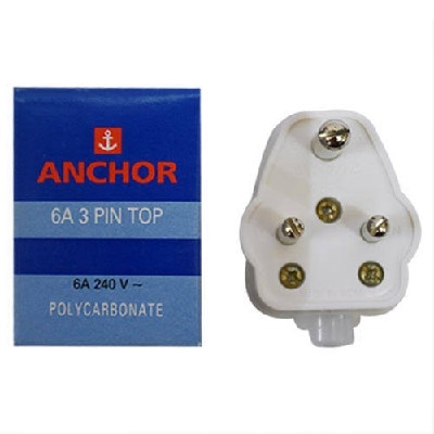 6 Amp 3 pin Plug Top Anchor