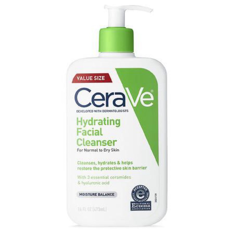 CeraVe Hydrating Facial Cleanser Fragrance Free with Hyaluronic Acid - 16.0 Fl Oz