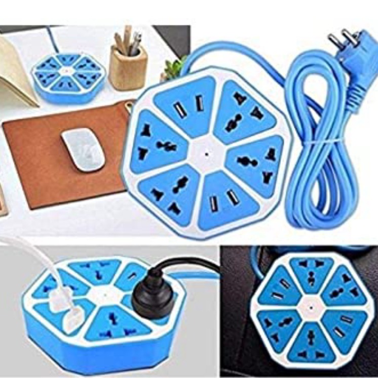 Hexagon multiplug with 4usb