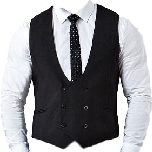 BLACK DOUBLE BREASTED WAISTCOAT
