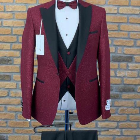 BURGUNDY 3-PIECE PREMIUM SUIT