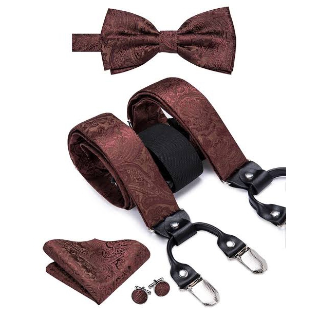 MALE SUSPENDERS SET ( Brown )