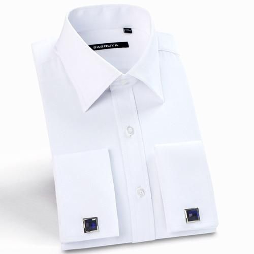 HIGH QUALITY WHITE CUFFLINKS SHIRT
