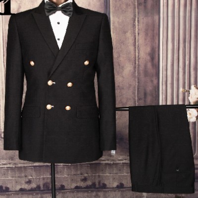 BLACK DOUBLE BREASTED SUIT
