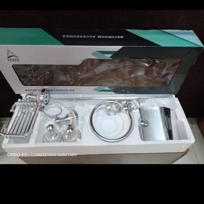 BATHROOM ACCESSORIES SET ALUMINIUM MARBLE