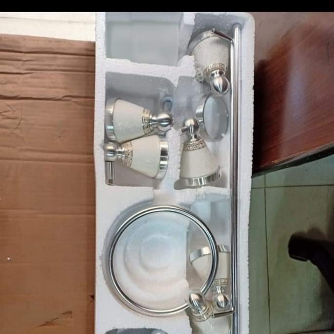 BATHROOM ACCESSORIES SET ALUMINIUM MARBLE 2