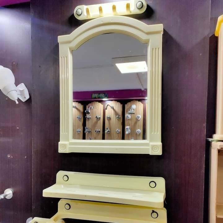 BATHROOM ACCESSORIES SET PVC COMPLETE WITH MIRROR SUNLIGHT BRAND