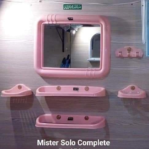 BATHROOM ACCESSORIES SET PVC MASTER SOLO WITH MIRROR