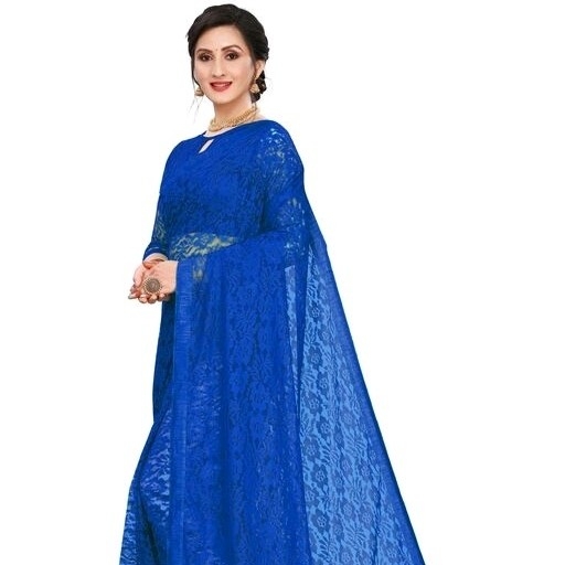 Net Saree - Blue