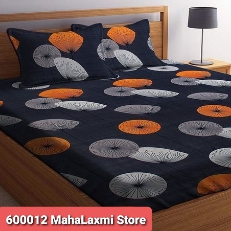Glace Cotton Double Bedsheet - Black