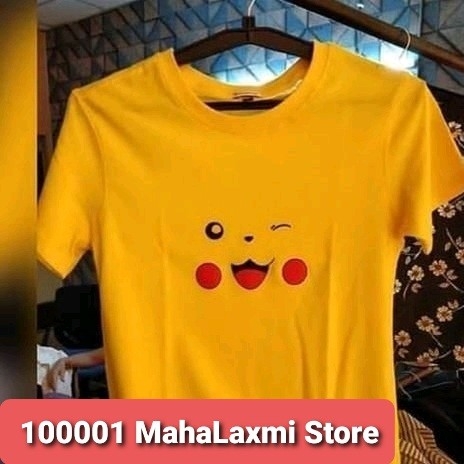 1. Women's Cotton T-shirt (Yellow with Kitty)