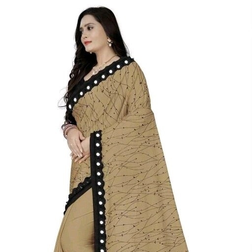 Jacquard Saree - Light Yellowish Brown