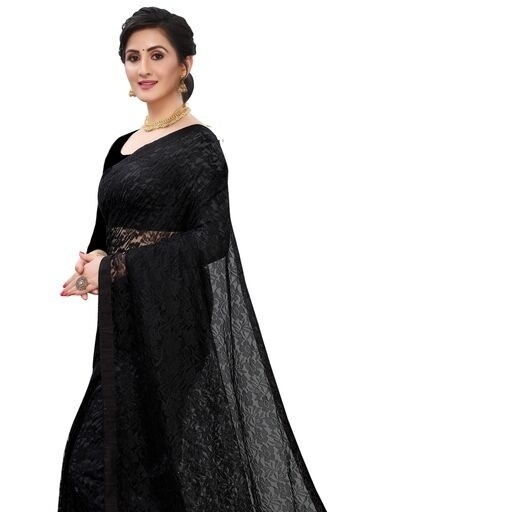 Net Saree - Black
