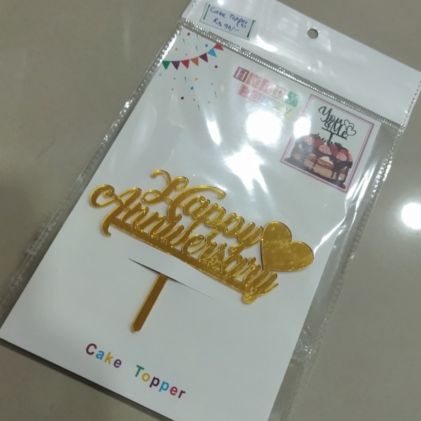 ANNIVERSARY CAKE TOPPER (GOLD)