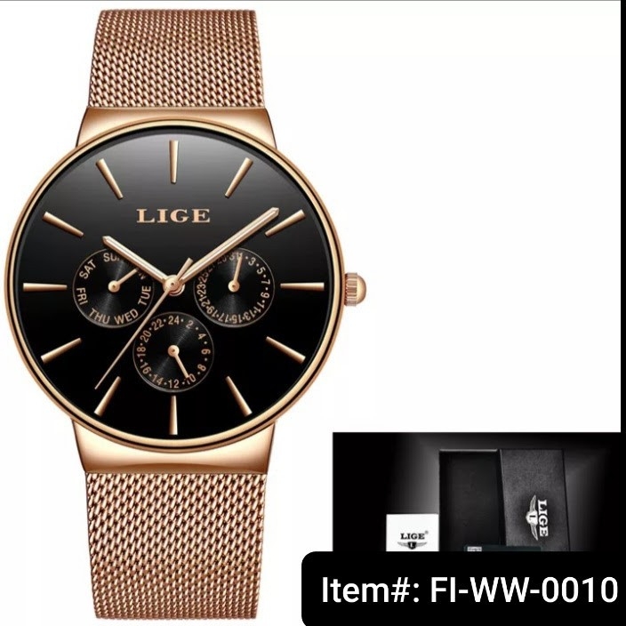 CCQ Men's Retro Buckle Strap Leather Band Quartz Wrist Watch (Black)