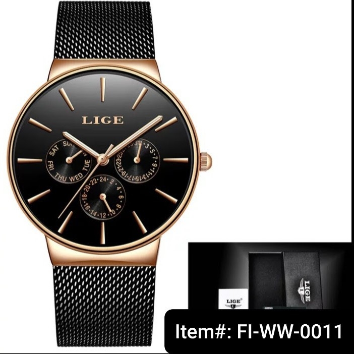 Curren Top Brand Sport Military Style Leather Strap Quartz Business Wrist Watch (Black Black Grey)