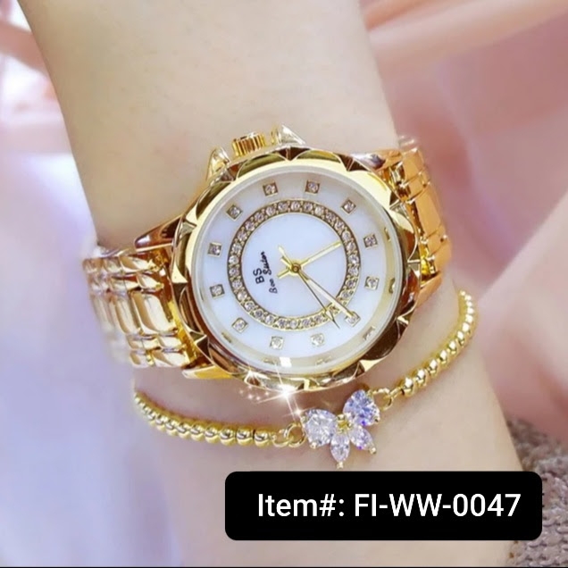 Coxry Square Fashion Skeleton Bracelet Wrist Watch (Brown White)