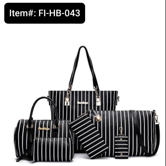 Acellure PU Leather Ladies Casual Fashion Tote Handbag Set (Black)