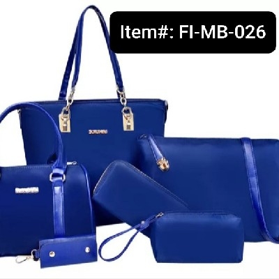 Coofit Composite Women's Waterproof Nylon Handbag with Trendy Shoulder Messenger Bag (6pcs) (Blue)