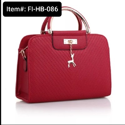 Fashion Deer Decor Large Capacity Basic Women's Handbag (1pc) (Burgundy)