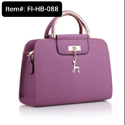 Fashion Deer Decor Large Capacity Basic Women's Handbag (1pc) (Purple)
