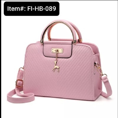 Fashion Deer Decor Large Capacity Basic Women's Handbag (1pc) (Pink)