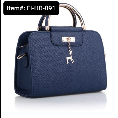 Fashion Deer Decor Large Capacity Basic Women's Handbag (1pc) (Blue)