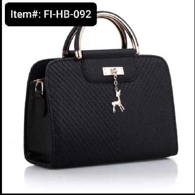 Fashion Deer Decor Large Capacity Basic Women's Handbag (1pc) (Nlack)