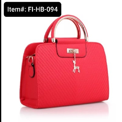 Fashion Deer Decor Large Capacity Basic Women's Handbag (1pc) (Red)