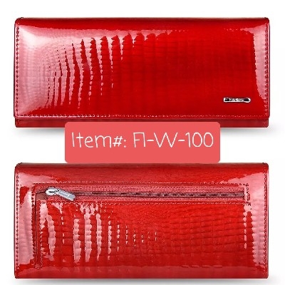 DICIHAYA Genuine Women's Leather Wallet (Red)