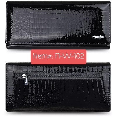 DICIHAYA Genuine Women's Leather Wallet (Black)