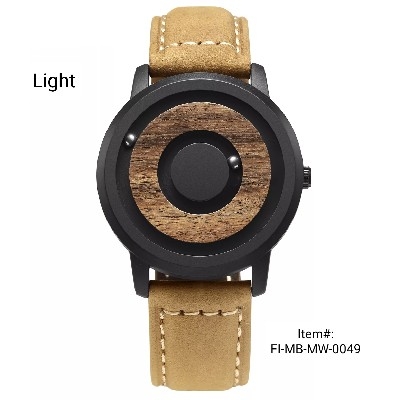 Eutour Magnetic Ball Wooden Dial Men's Watch (Light)