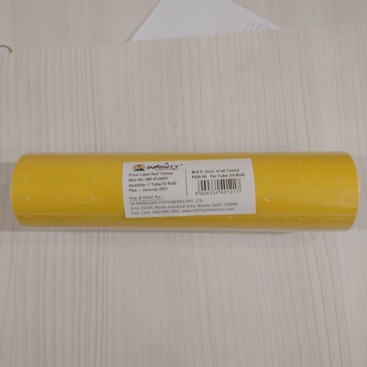 Price Label Roll Yellow