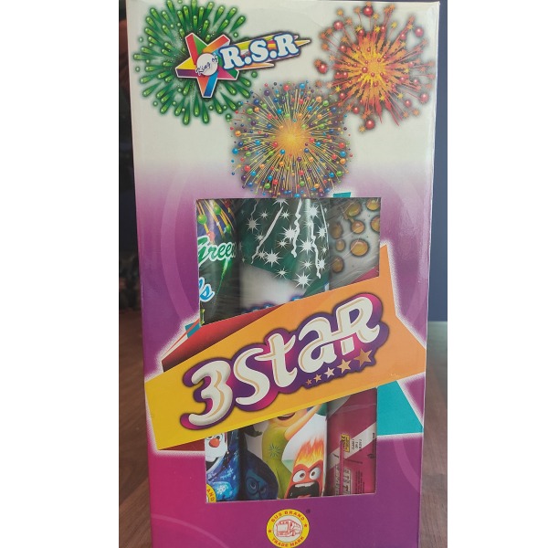 3 Star (Multicolour)-1 Box (3 Pcs)