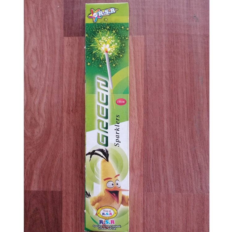10CM Green Sparklers-1 Box (10 Pcs)