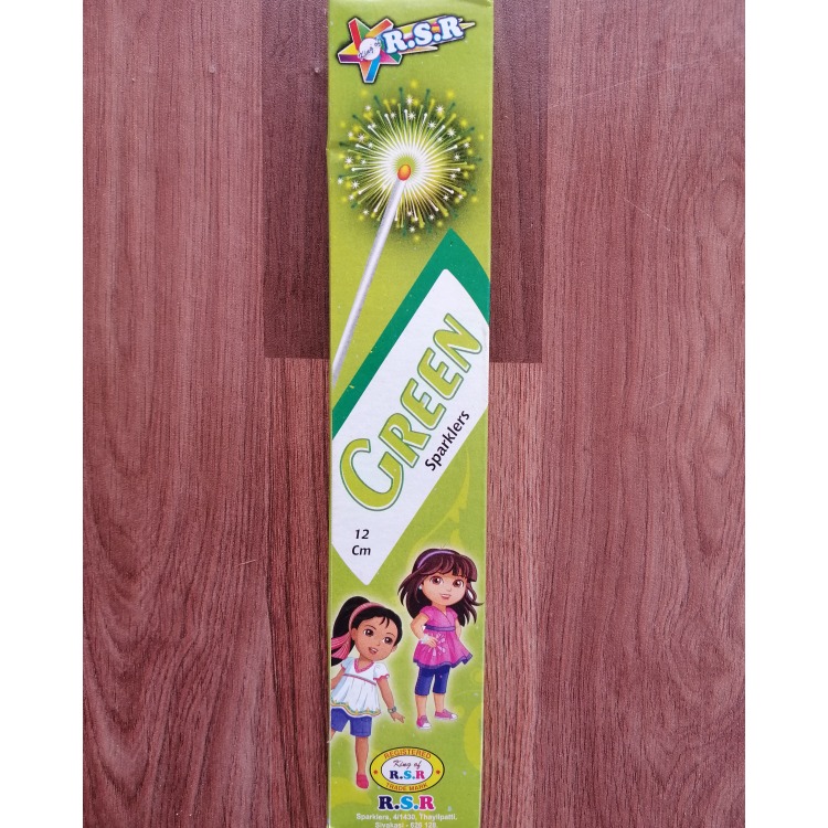 12CM Green Sparklers-1 Box (10 Pcs)