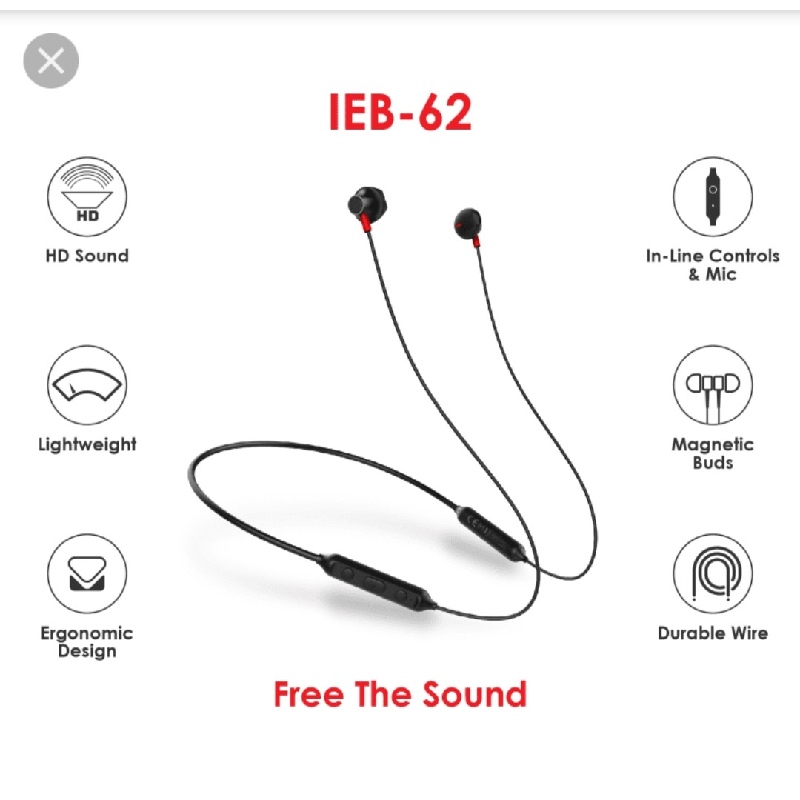Itel IEB-62 Bluetooth Neckband Wireless Earphone