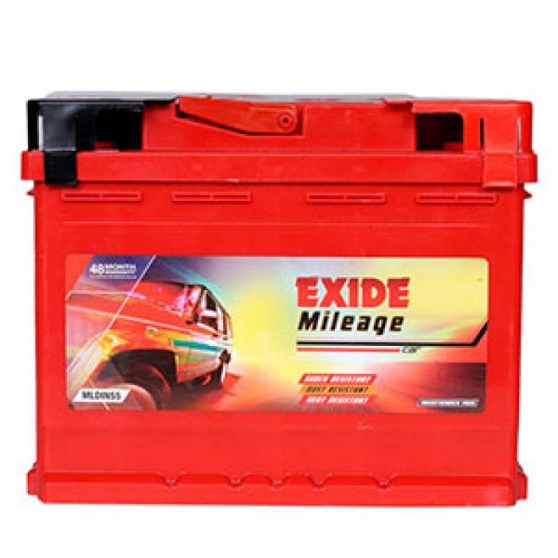 Exide Mileage MLDIN55 Warranty: 55 Months (30 Months Full Replacement + 25 Months Pro Rata)