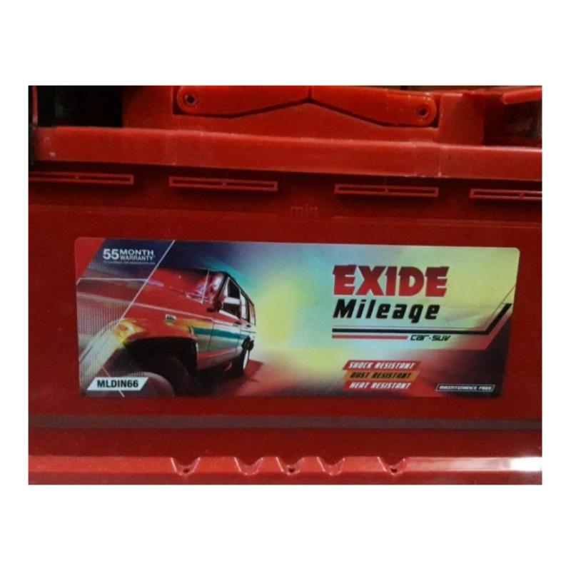 Exide Mileage MLDIN66 (66 AH) [Warranty: 55 Months (30 Months Full Replacement + 25 Months Pro Rata)