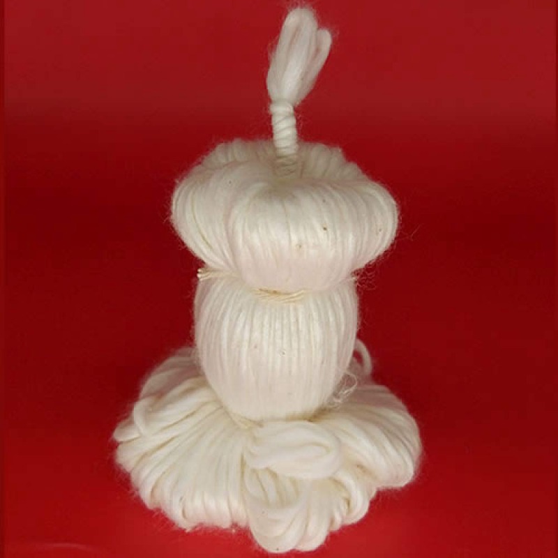 Cotton Wicks Brindavanam Diya Batti Big Size (White) - 3 Pieces (Each Brindavanam has 365 Pieces)
