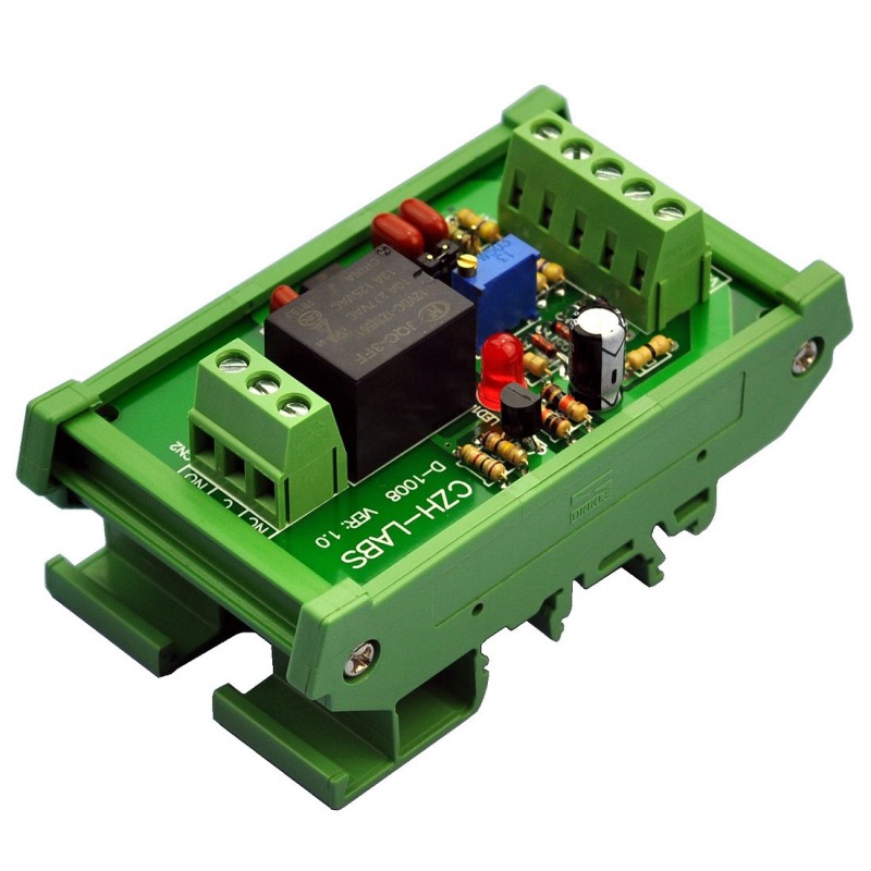 CZH-LABS DIN Rail Mount Voltage Comparator Relay Module, DC12V, SPDT 10Amp Relay.