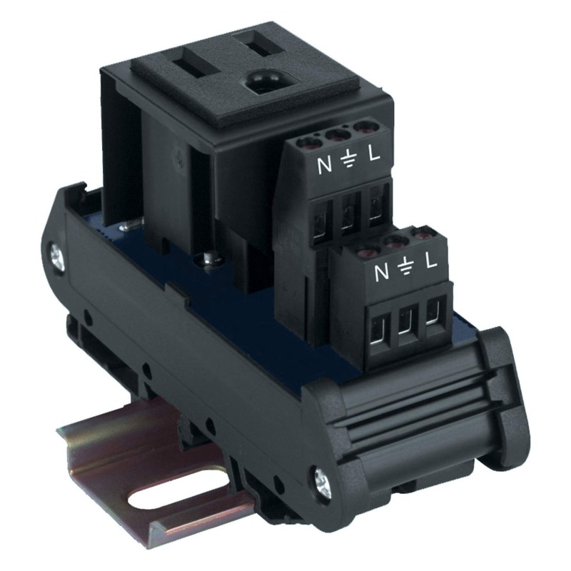 ASI IMACP01 Single Three Prong Grounded AC Outlet Power Module, AC Receptacle, Din Rail Mounted Convenience Outlet