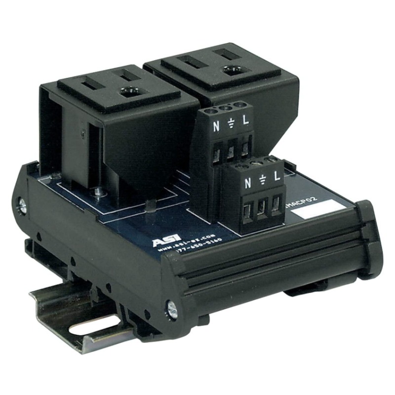 ASI IMACP02 Duplex Three Prong Modular Outlet, AC Receptacle, Din Rail Outlet
