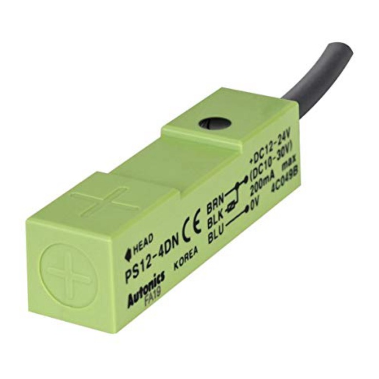 AUTONICS PS12-4DP Sensor, Inductive Prox, 12mm Square, 4mm End Detection, DC, PNP, NO, 3 Wire, 10-30 VDC