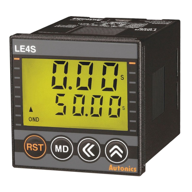 Autonics USA, Inc Autonics Le4S-24-240Timer, Backlit Lcd, 1/16 Din, 10 Mode, Multi-Range, Spdt, 24-240 Vac/Vdc(Socket Req'D)